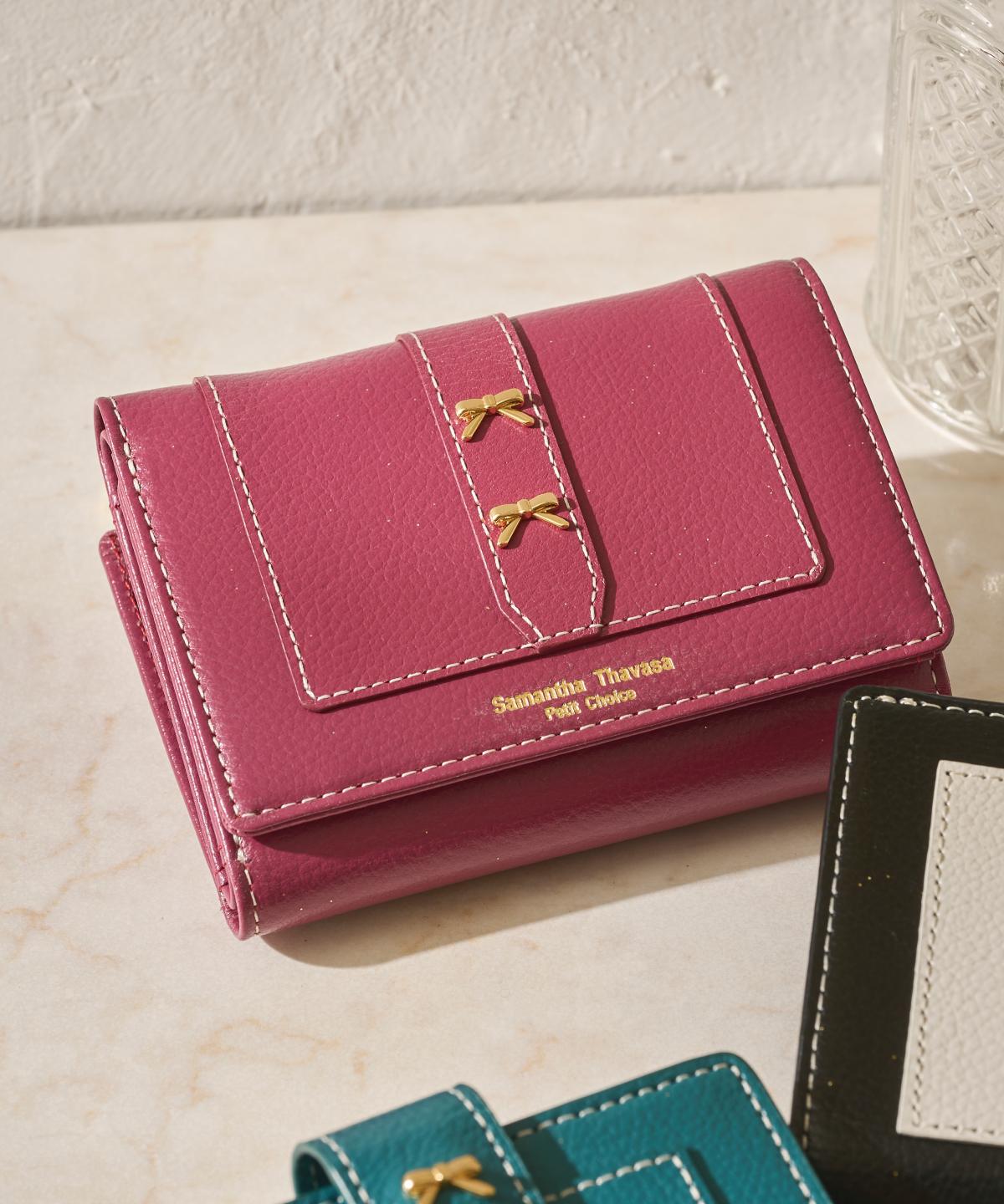 ダブルリボン 折財布