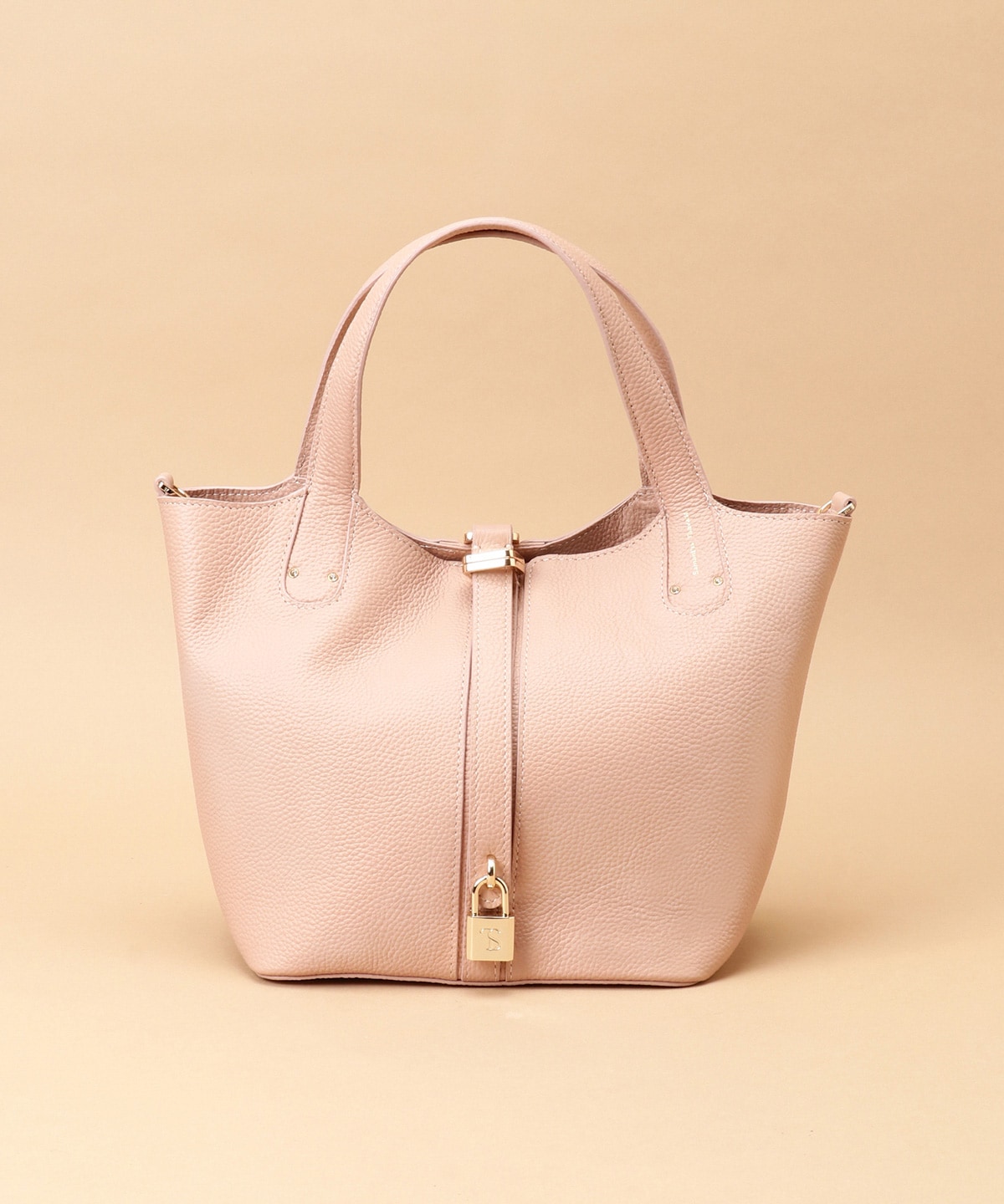パドロックモチーフ レザーハンドバッグ