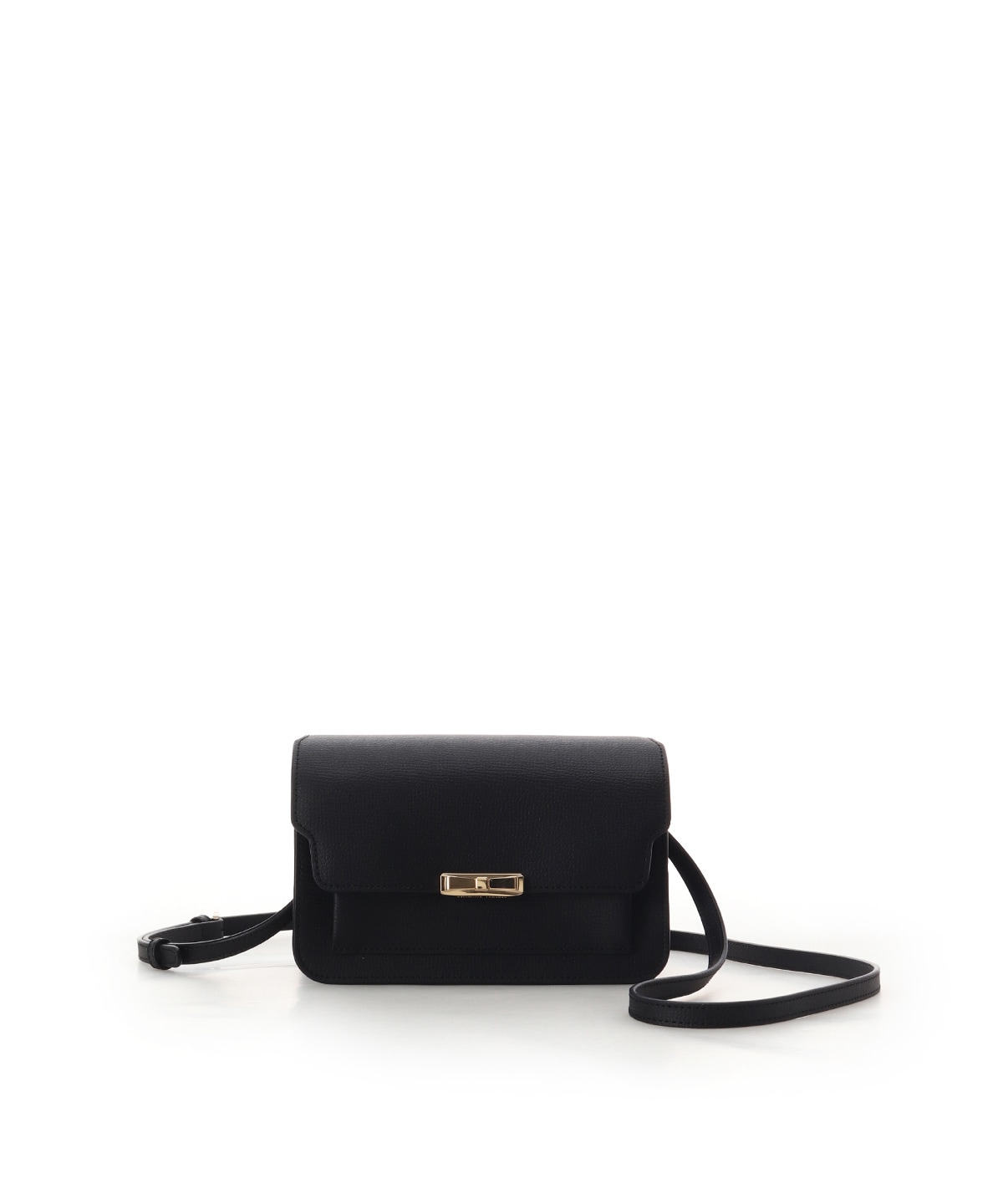 リボンモチーフ金具スプリットレザーショルダーバッグ