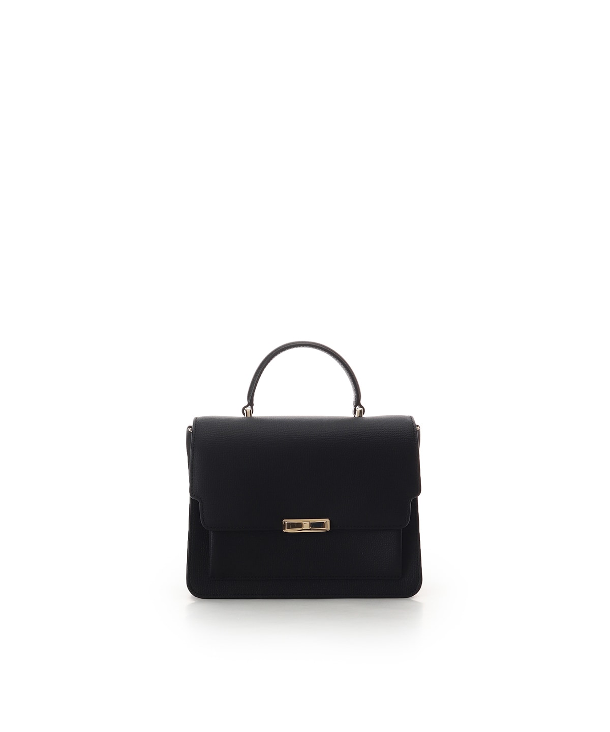 リボンモチーフ金具スプリットレザーワンハンドルバッグ