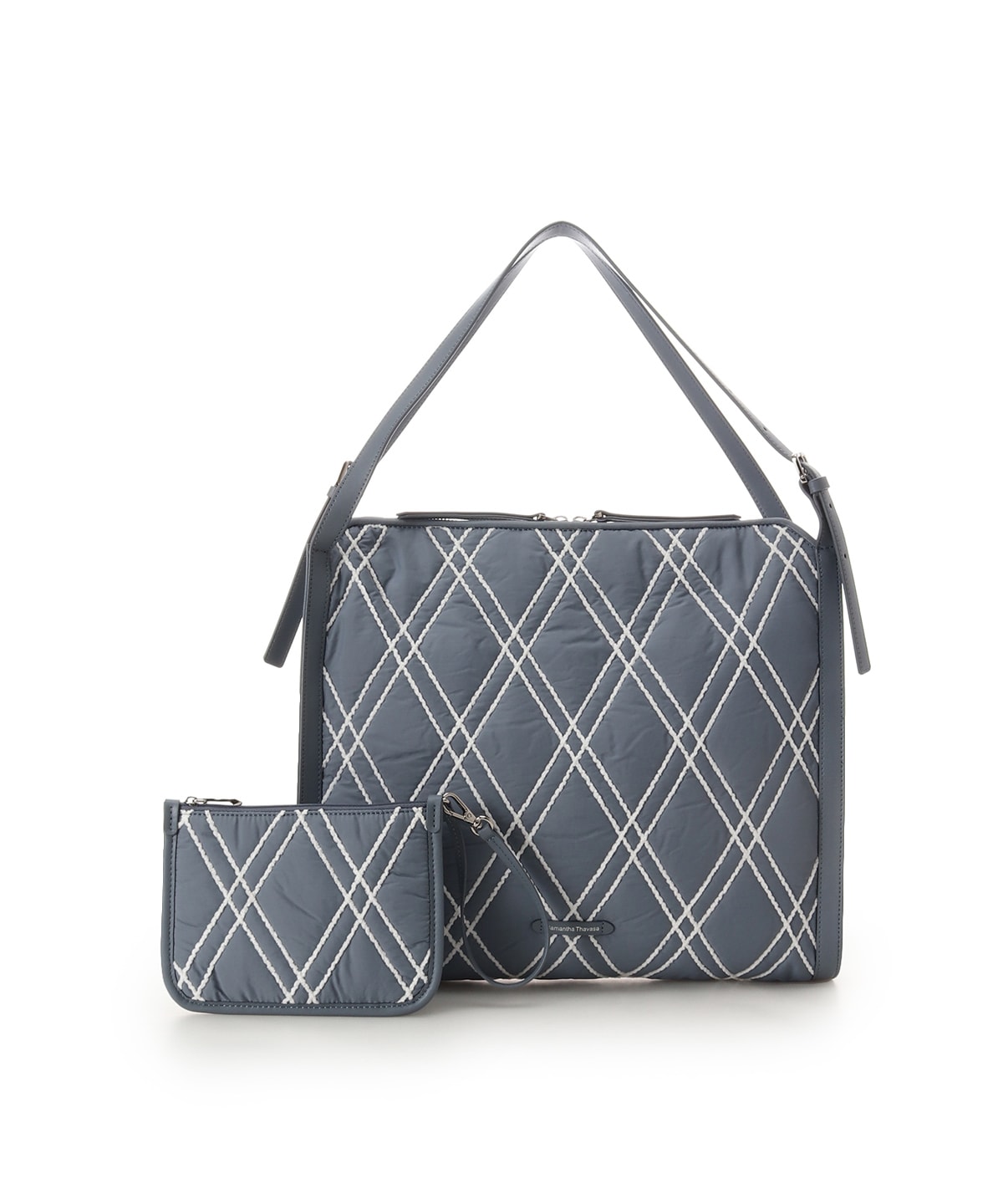 マルチポーチ付き ダイヤキルティングトートバッグ