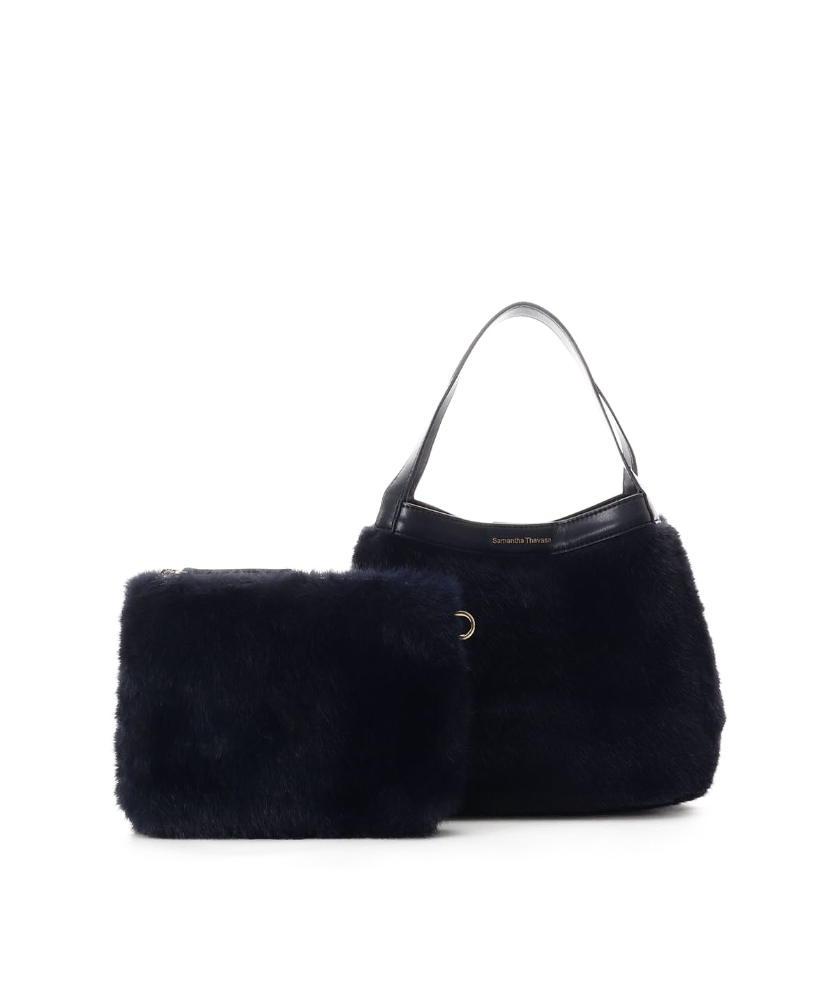 ポーチ付き コンパクトファーバッグ