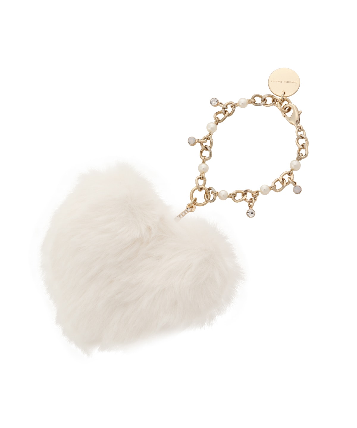 ハートファーバッグチャーム