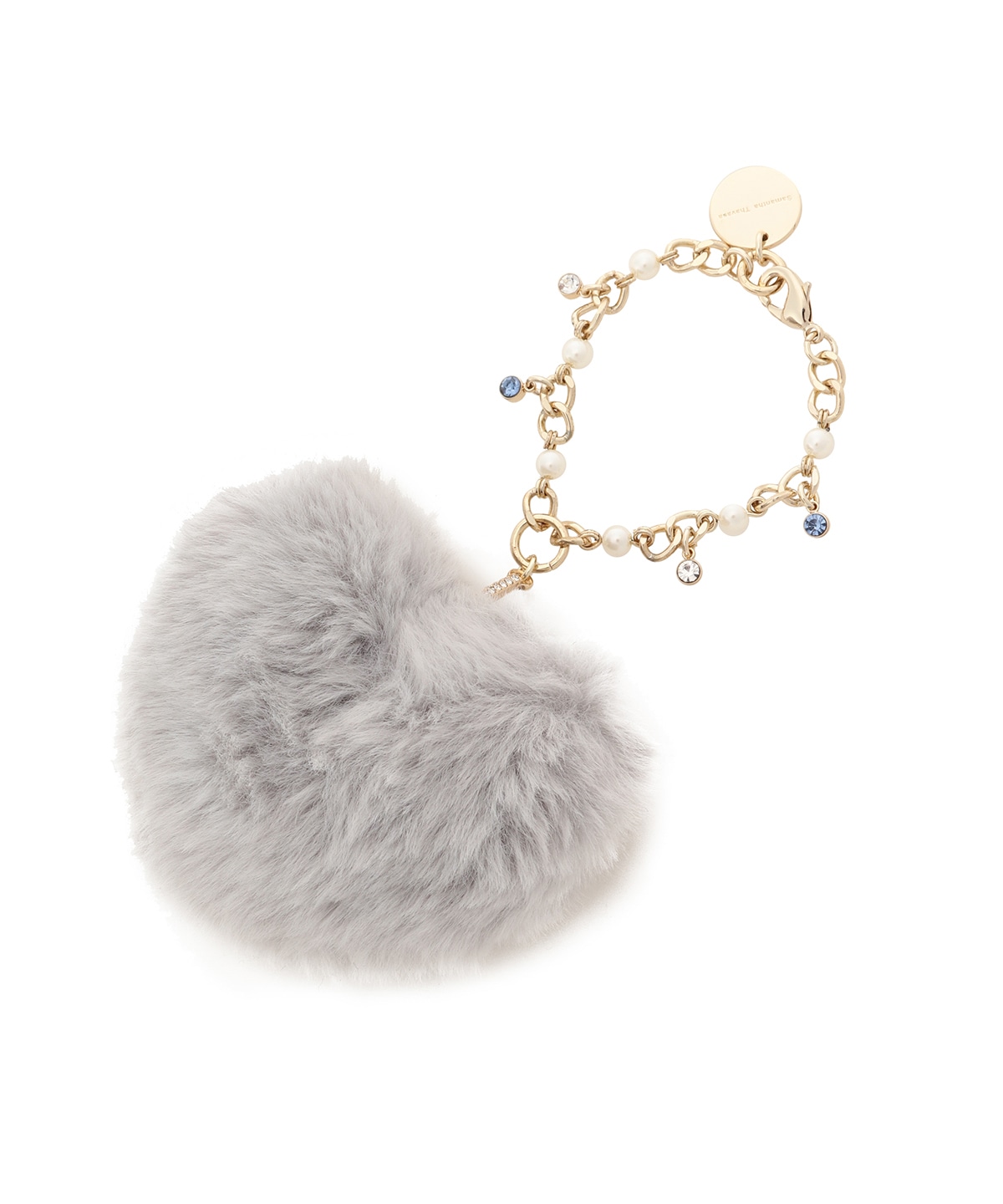 ハートファーバッグチャーム