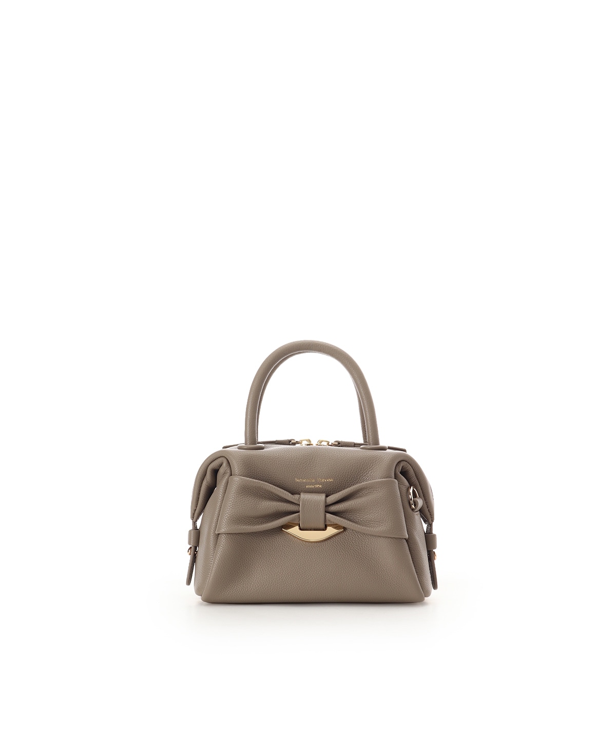 リボンモチーフ レザーハンドバッグ