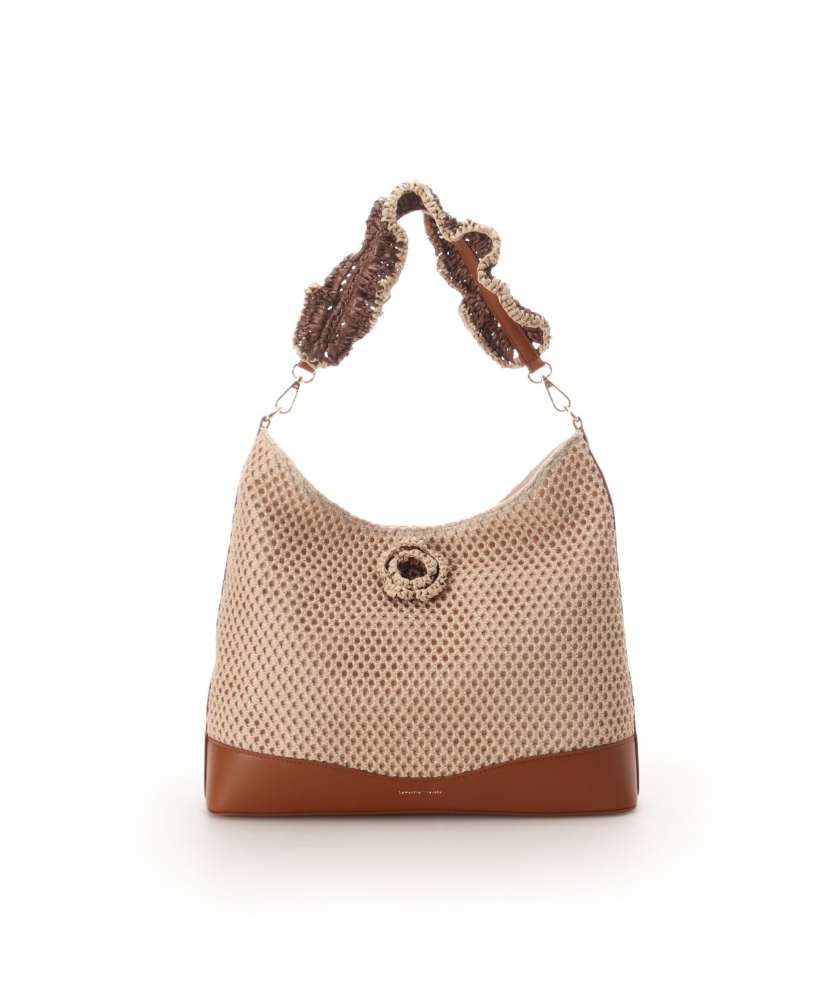 ワンポイントフラワーモチーフ フリルバッグ