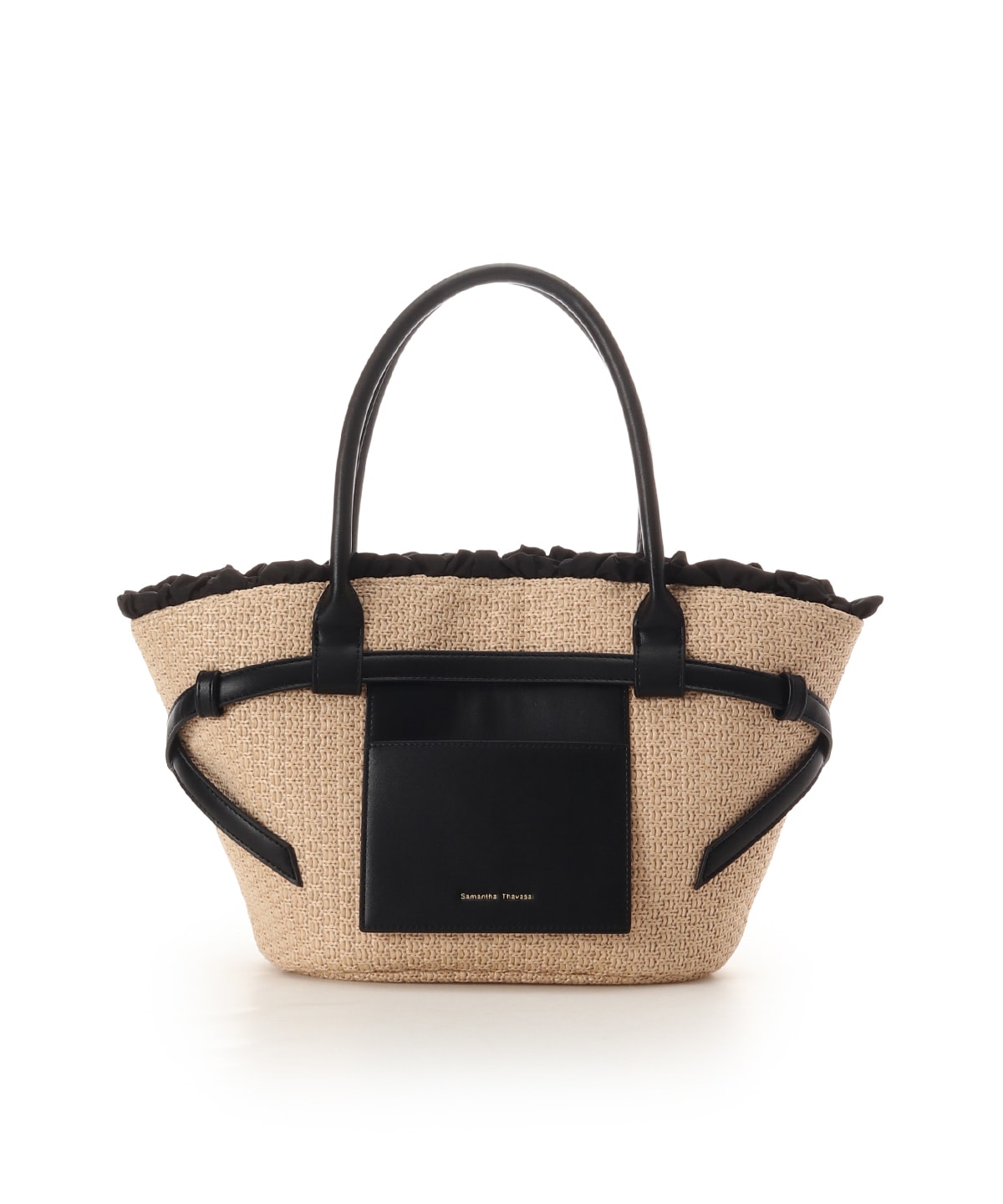 フロントポケットかごバッグ