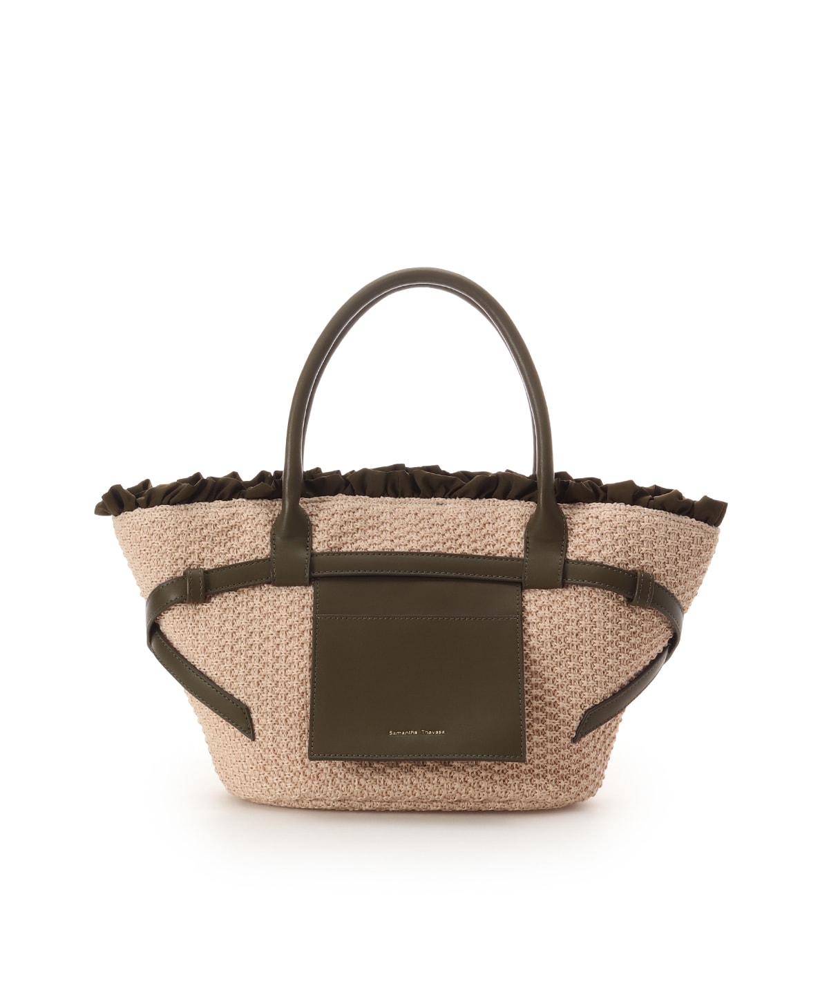 フロントポケットかごバッグ