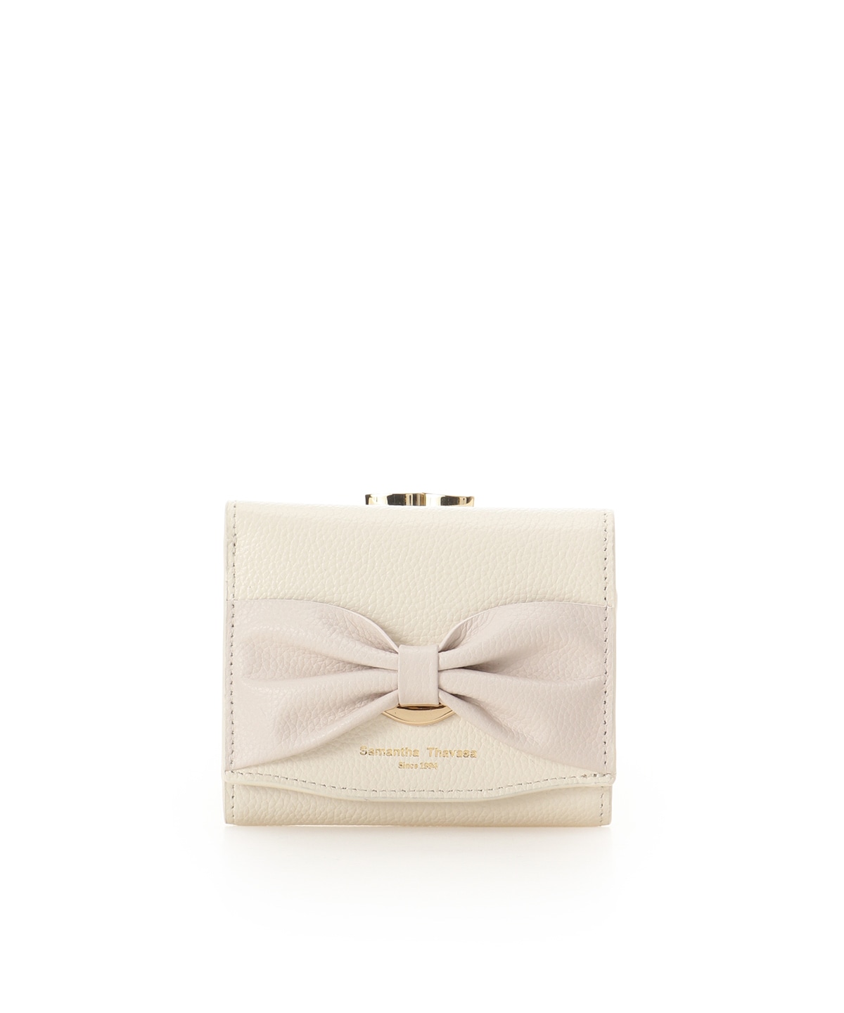 バイカラーリボンモチーフ口金折財布