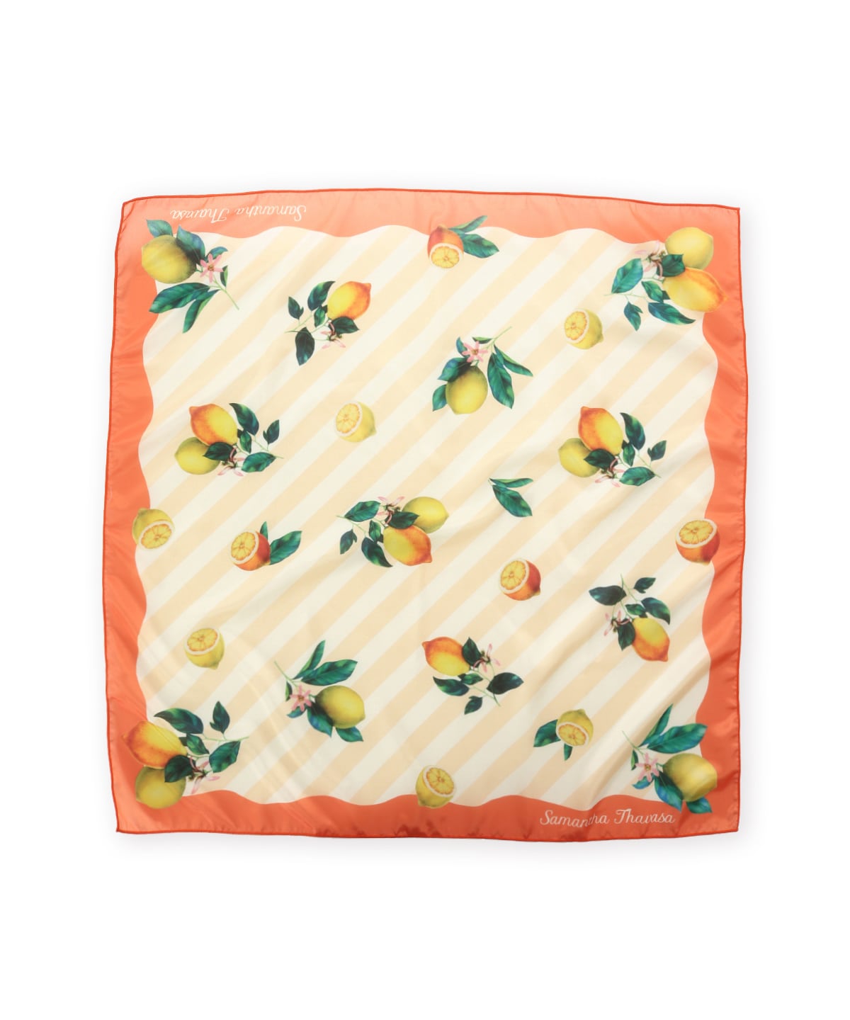 ストライプレモンモチーフ スカーフ