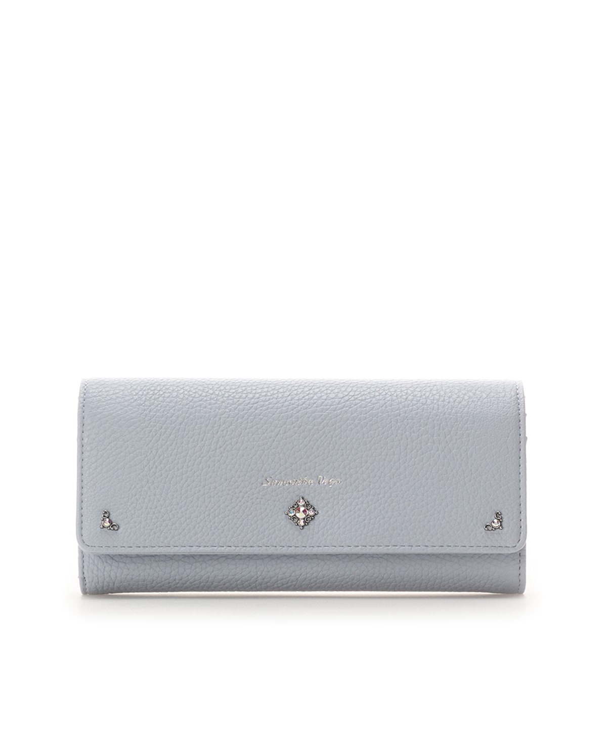 シンプルビジューフラップ長財布