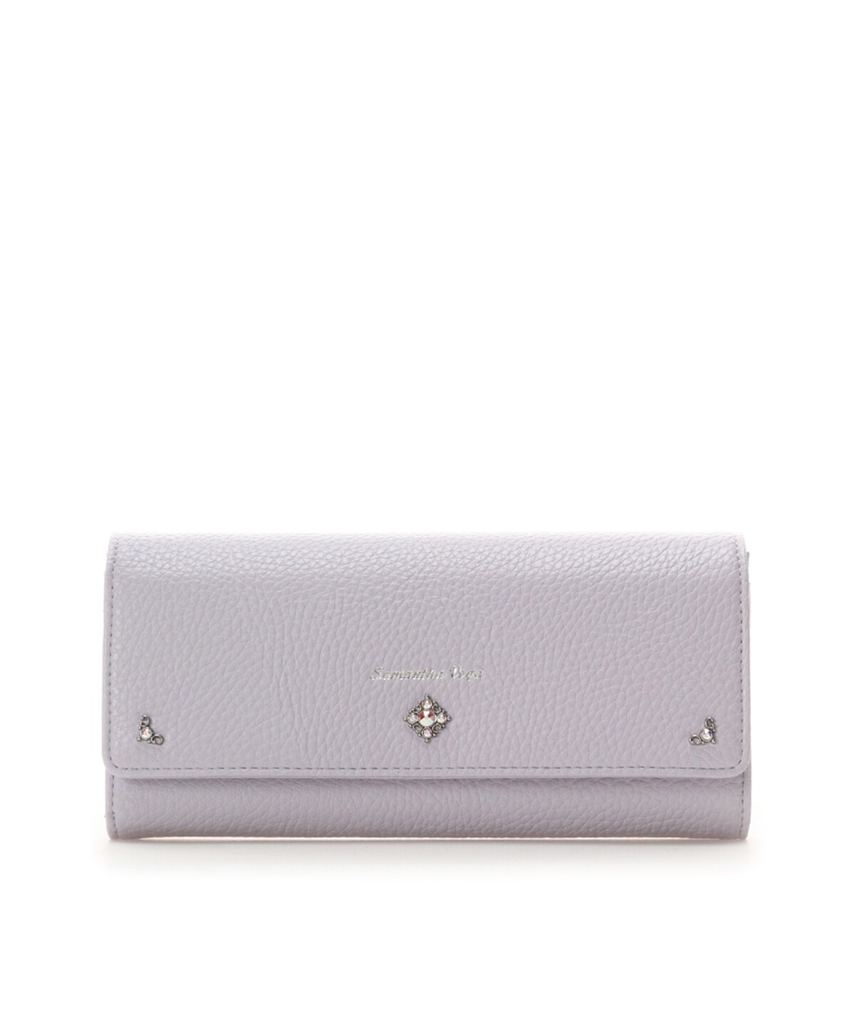 シンプルビジューフラップ長財布