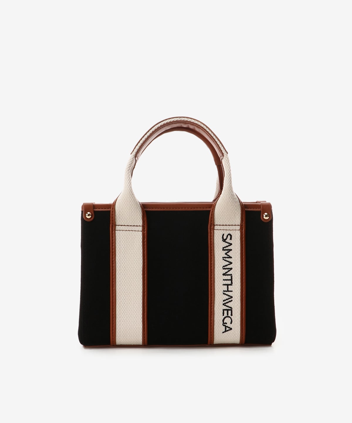 SAMANTHAVEGA サマンサベガ キャンバスロゴテープ ロゴテープキャンバスハンドバッグ（小）(FREE ブラック