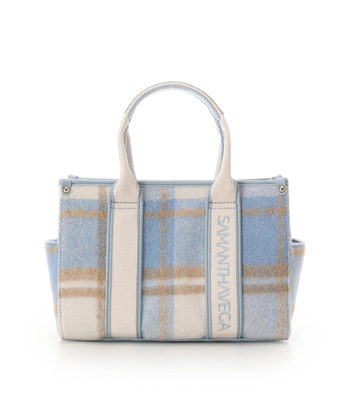 ロゴテープチェックハンドバッグ