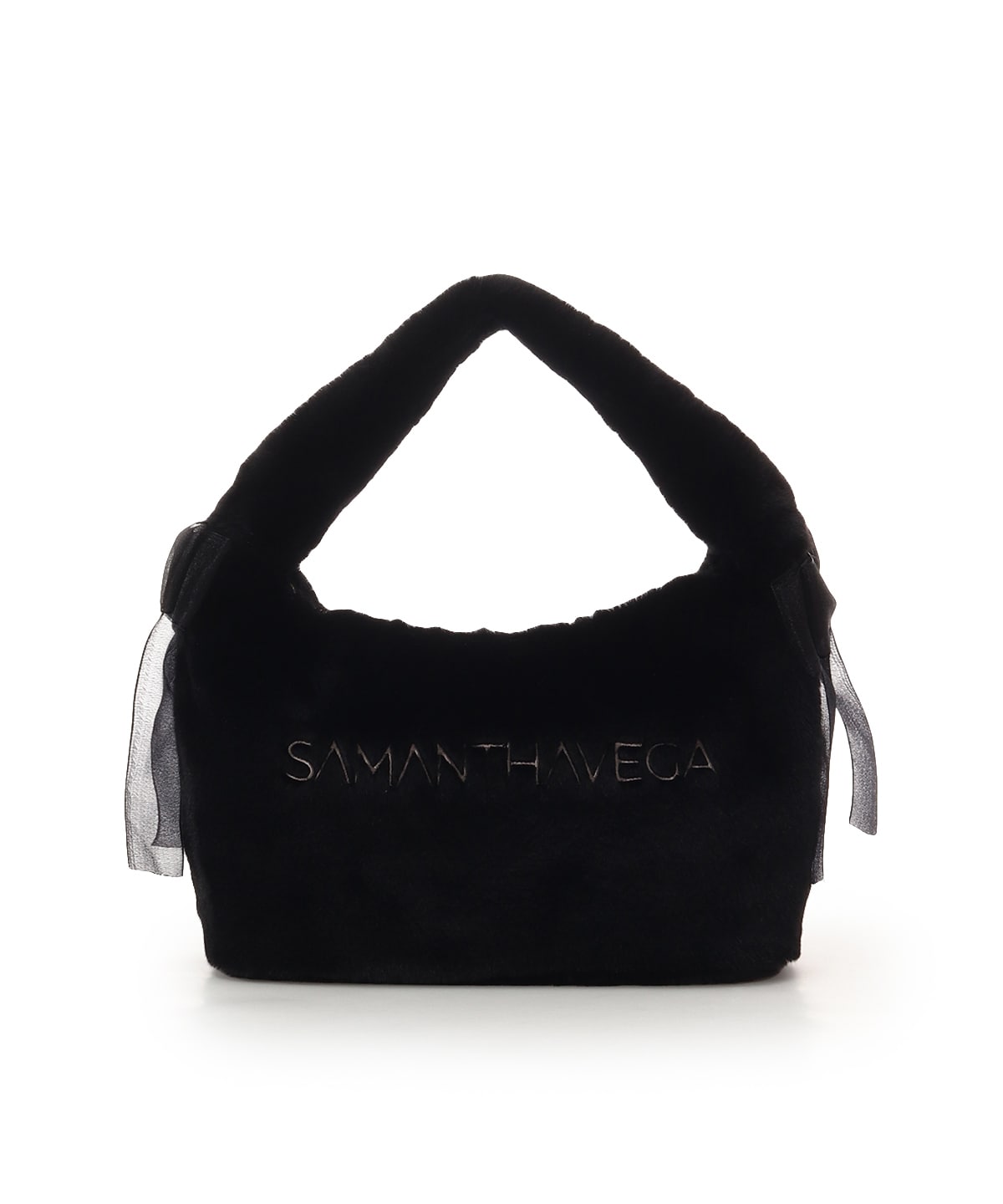 シフォンリボンファーワンハンドルバッグ