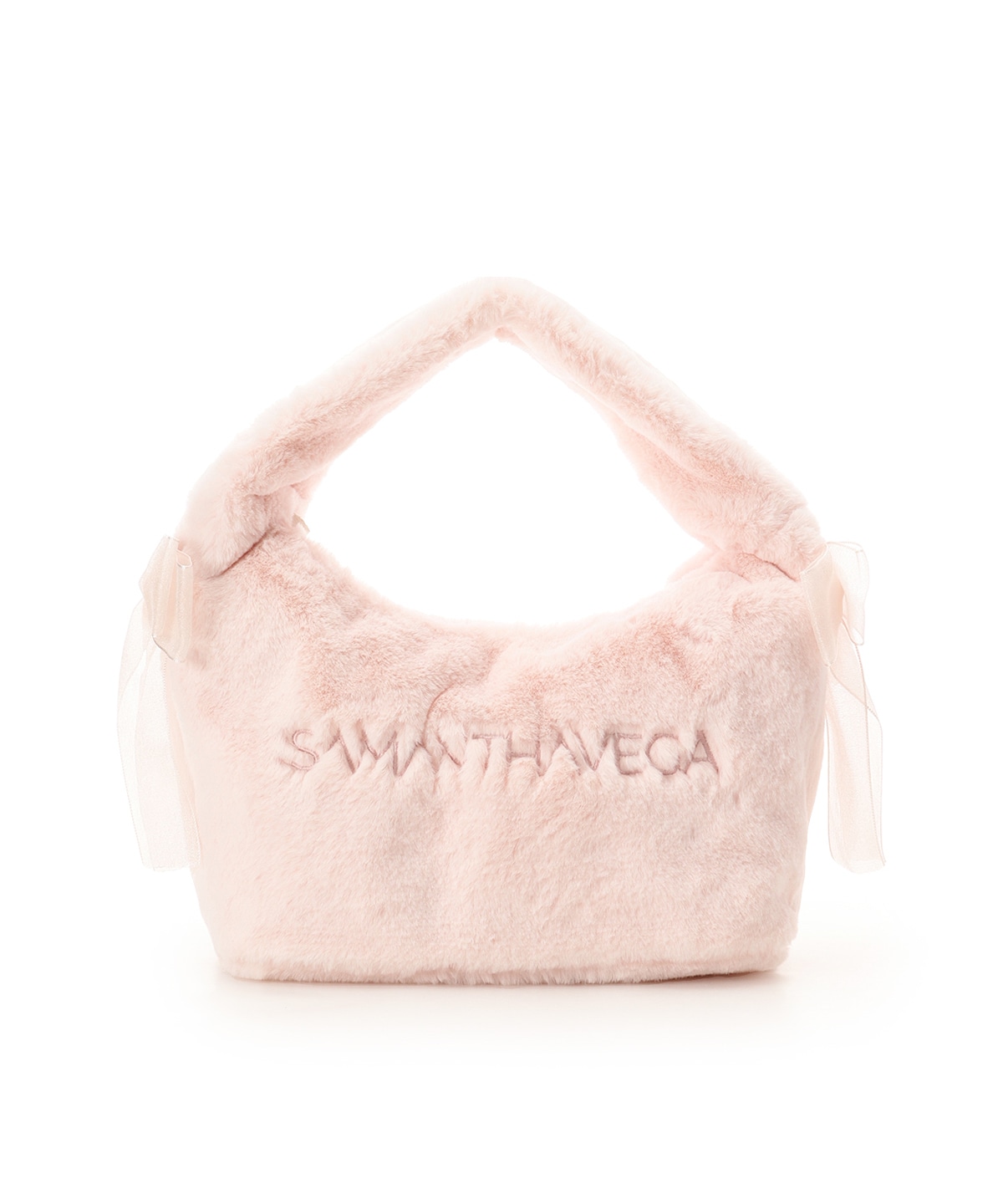 シフォンリボンファーワンハンドルバッグ