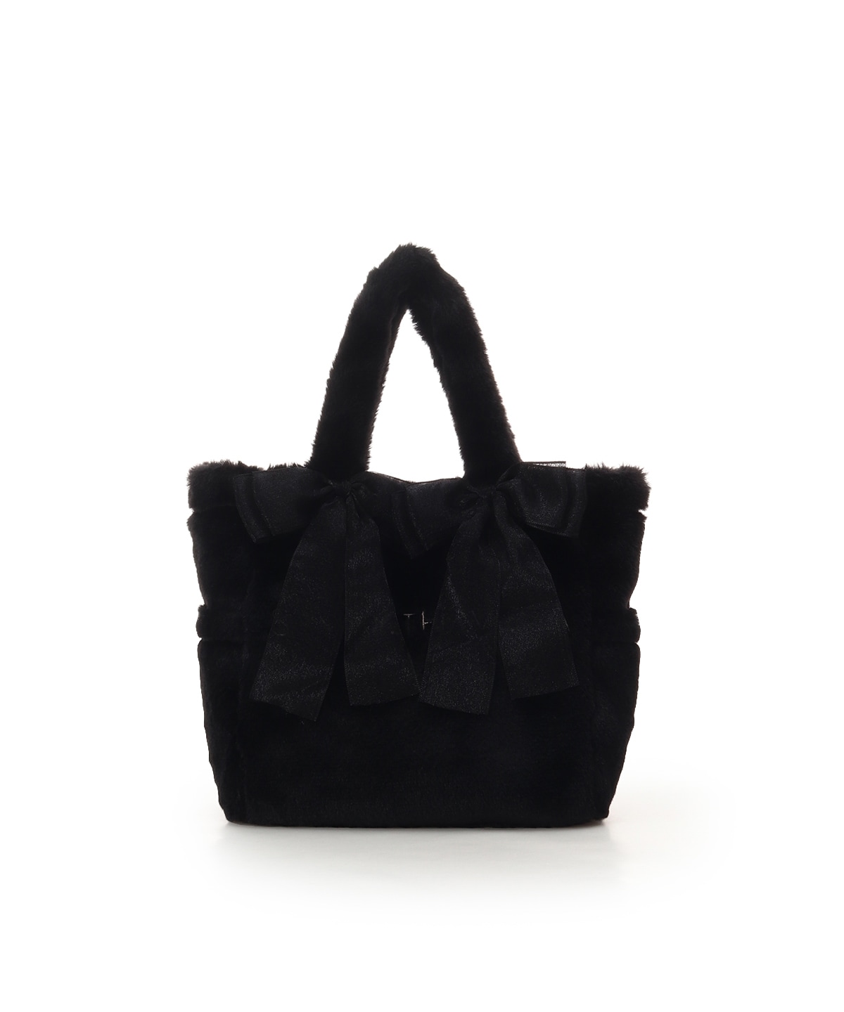 シフォンリボンファーハンドバッグ