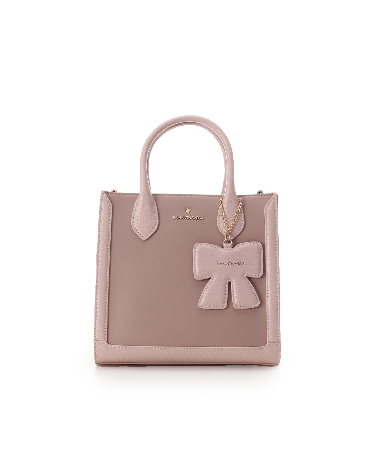 リボンチャーム付きスクエアバッグ