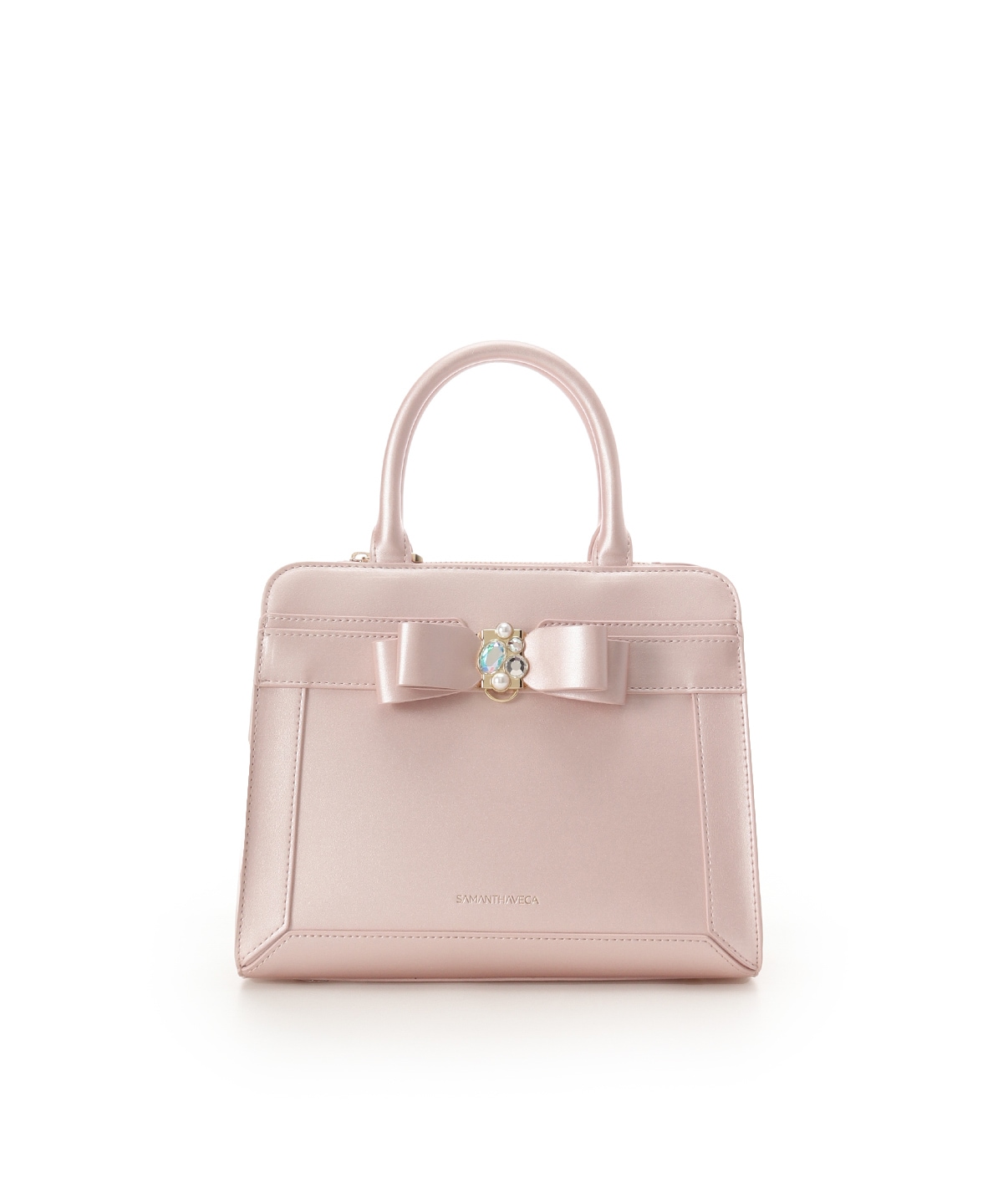 [Holiday Collection]パールカラージュエルリボンハンドバッグ