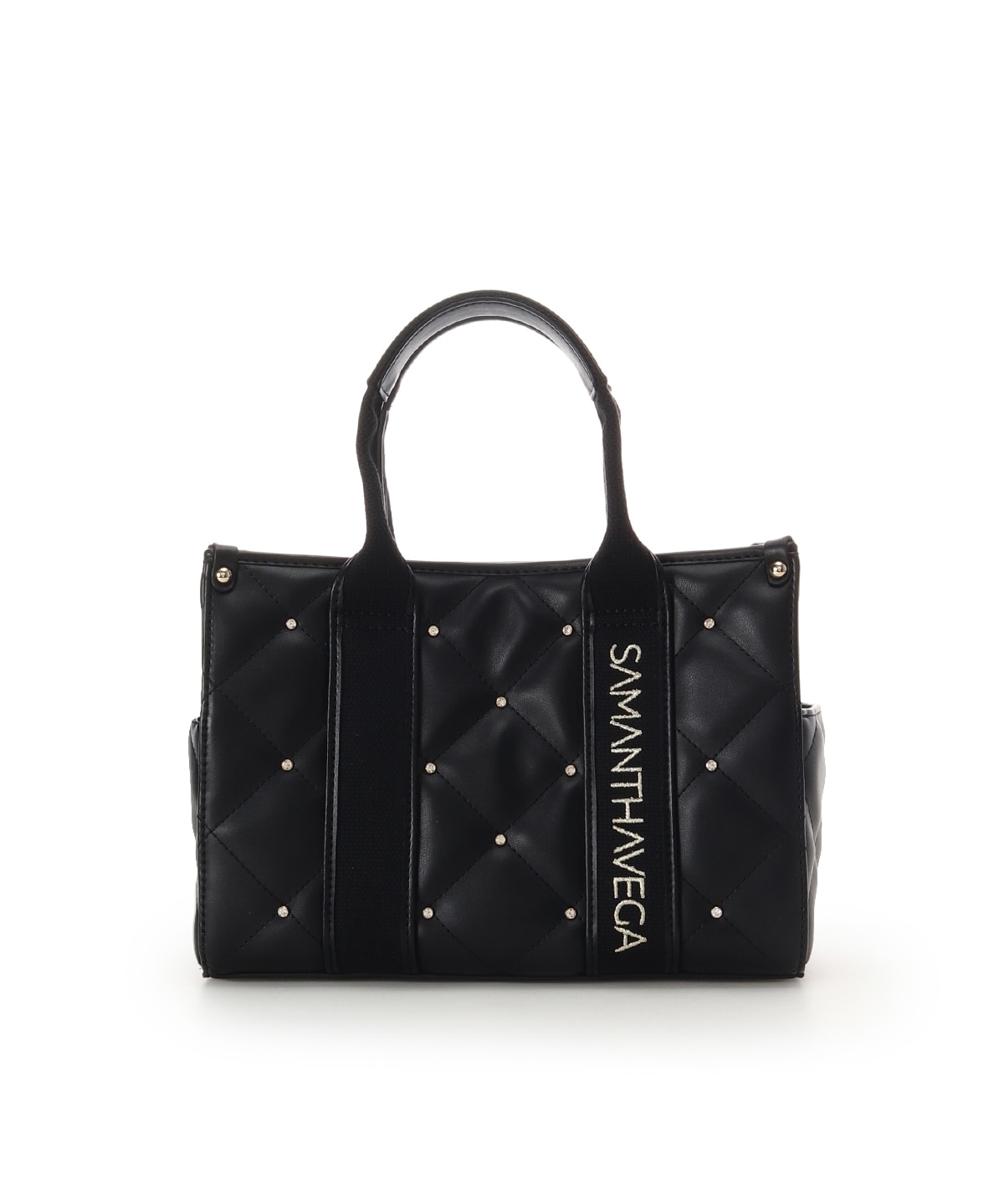 ロゴテープビジューハンドバッグ