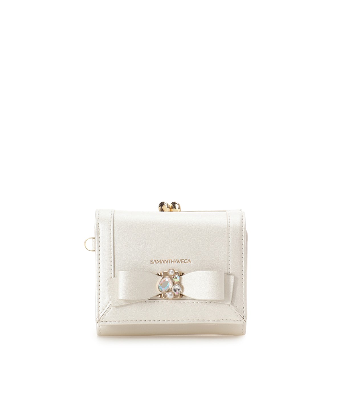 [Holiday Collection]パールカラージュエルリボン折財布