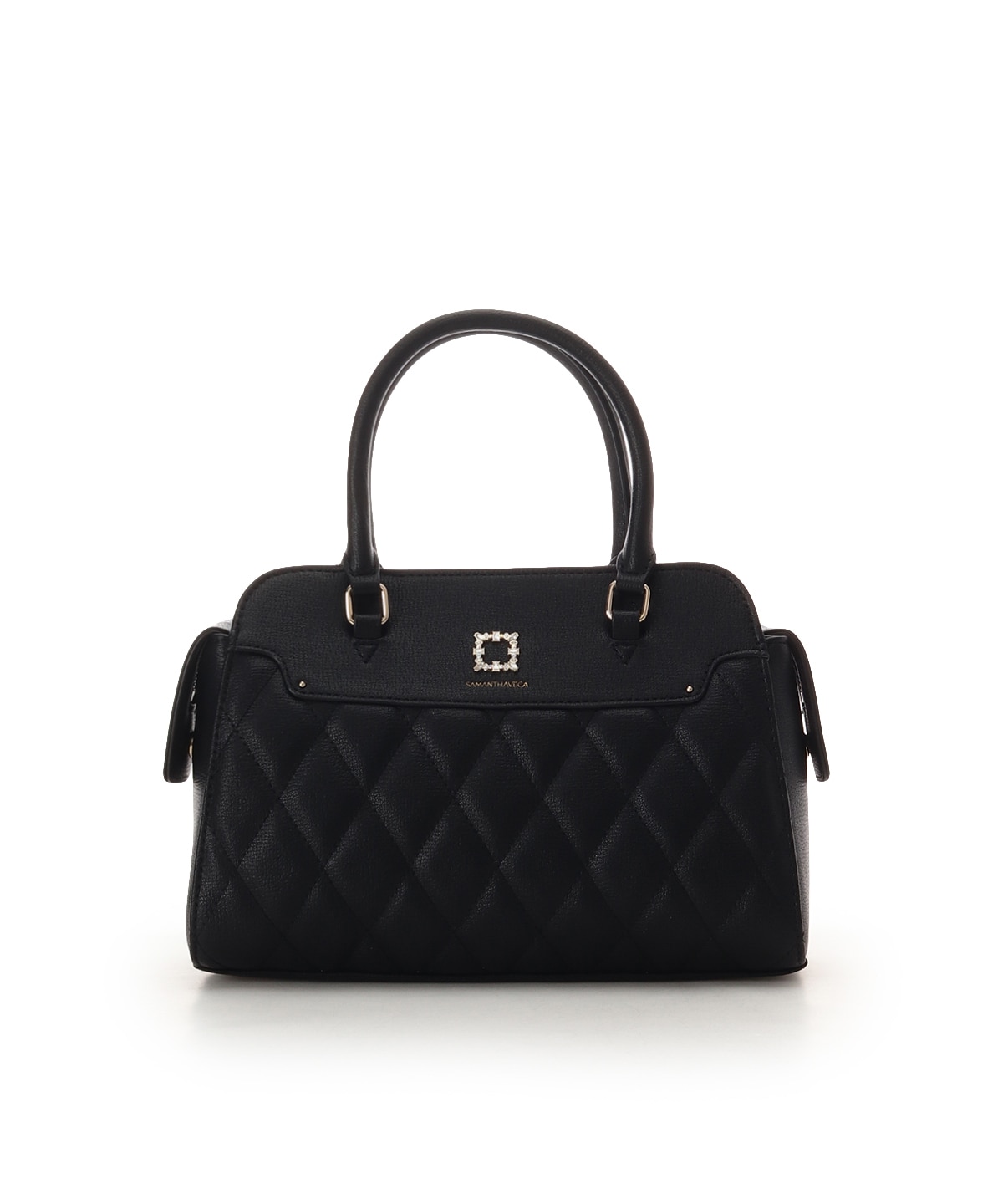 スクエアビジューキルトハンドバッグ