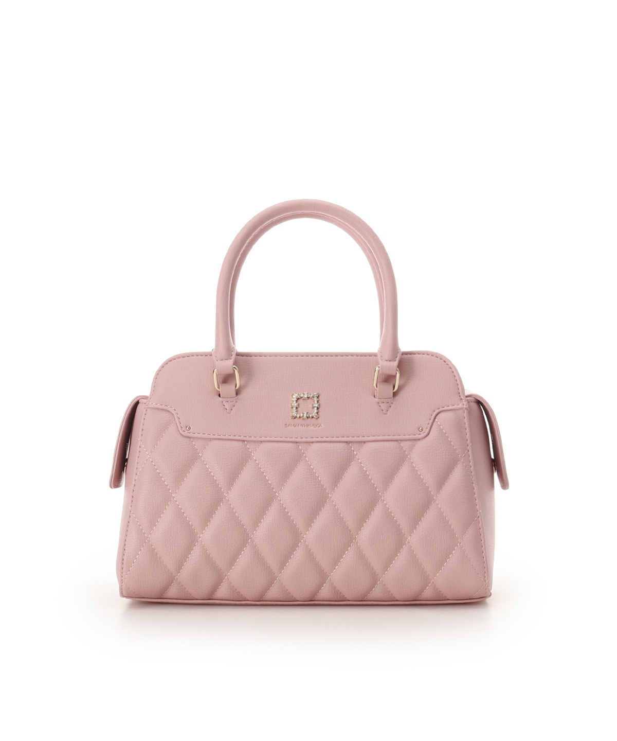 スクエアビジューキルトハンドバッグ