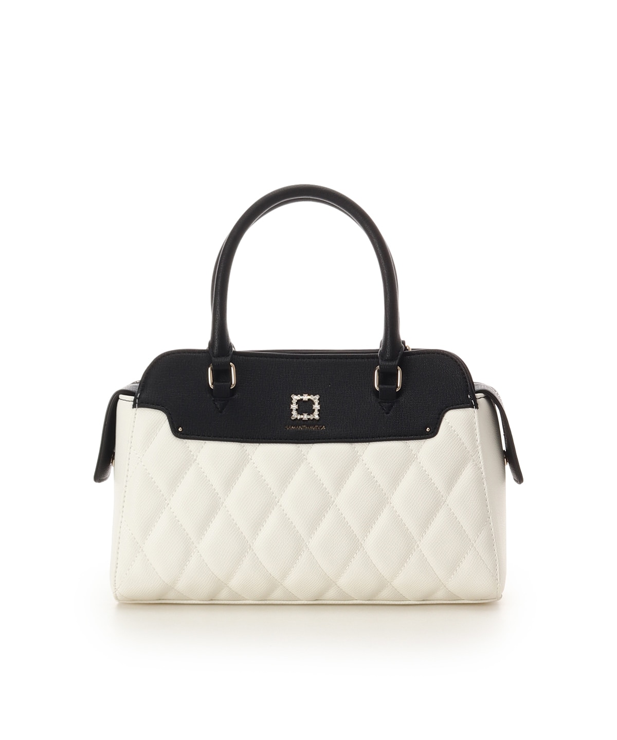 スクエアビジューキルトハンドバッグ