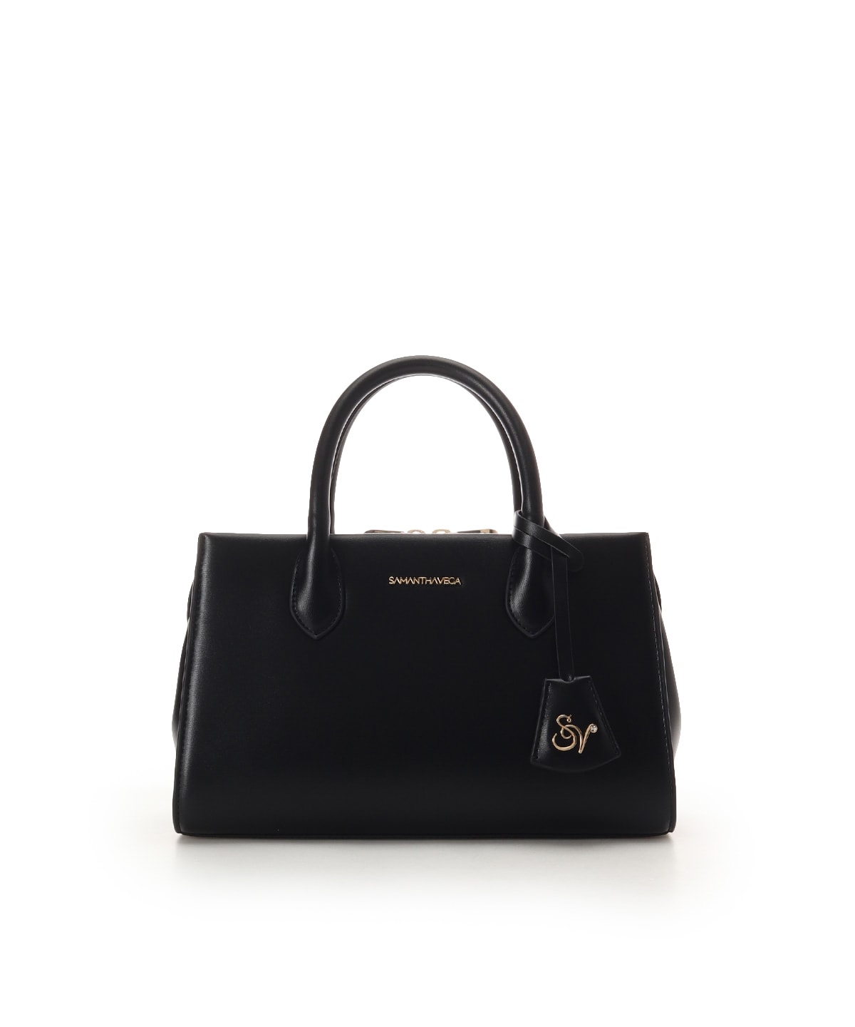 ロゴ金具ハンドバッグ