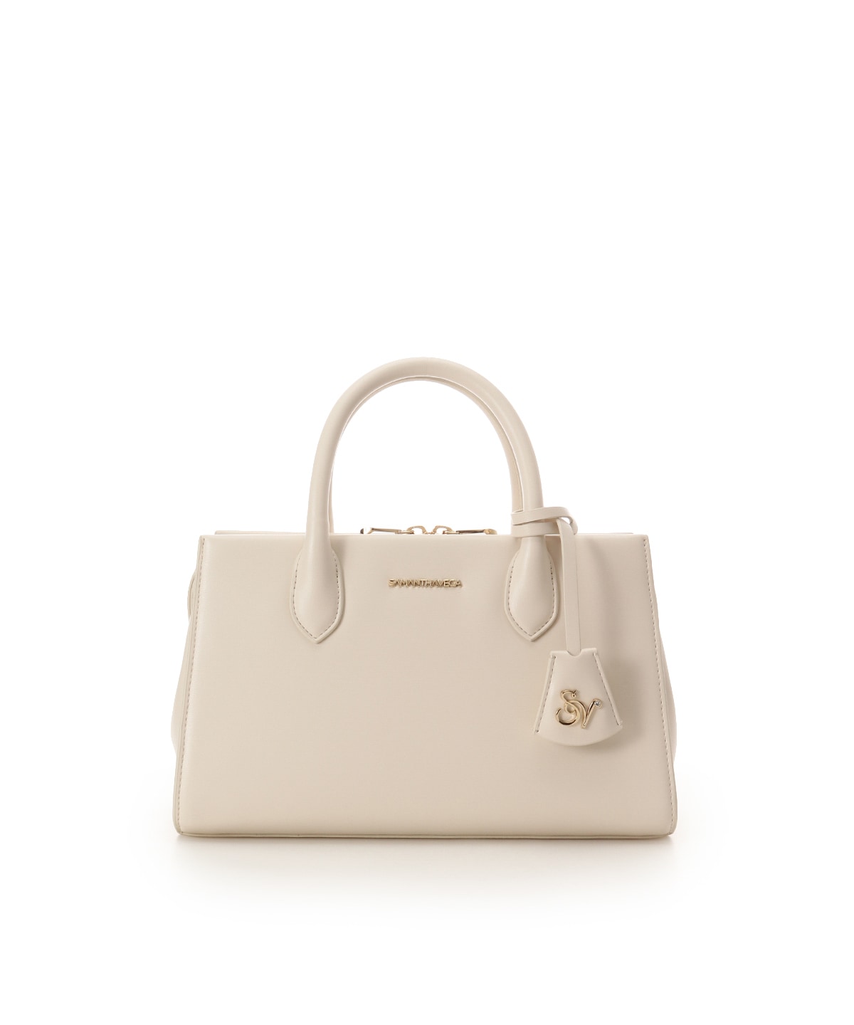 ロゴ金具ハンドバッグ