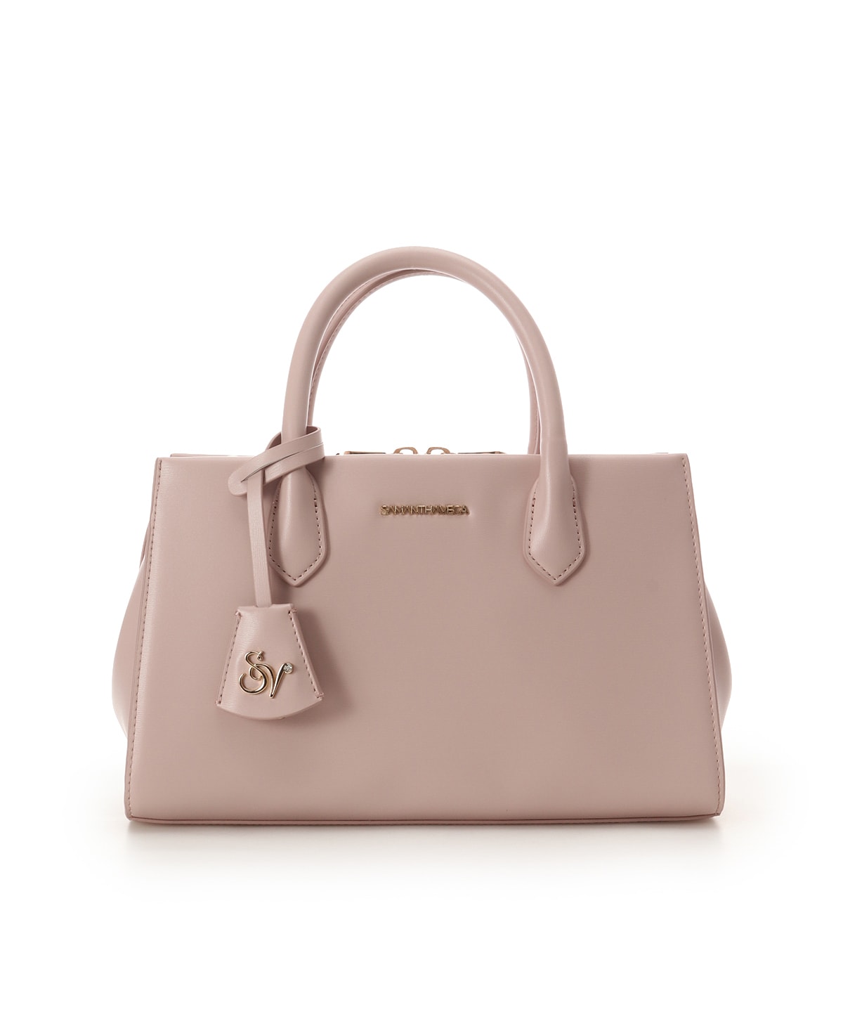 ロゴ金具ハンドバッグ