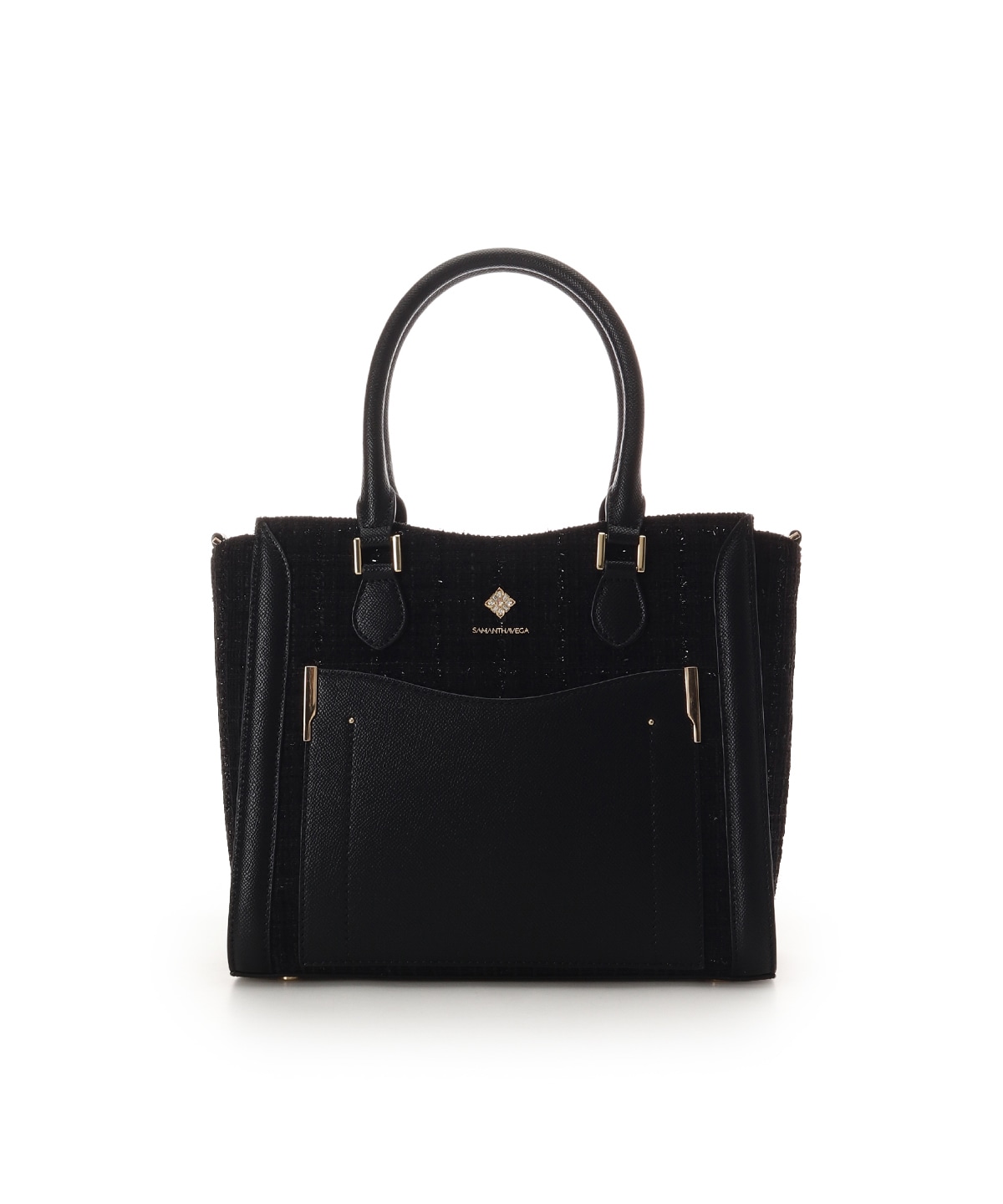 新色ツイードダイヤカットハンドバッグ