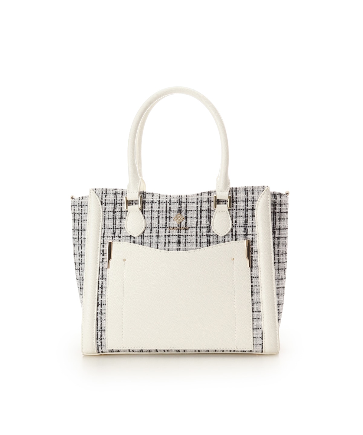 新色ツイードダイヤカットハンドバッグ