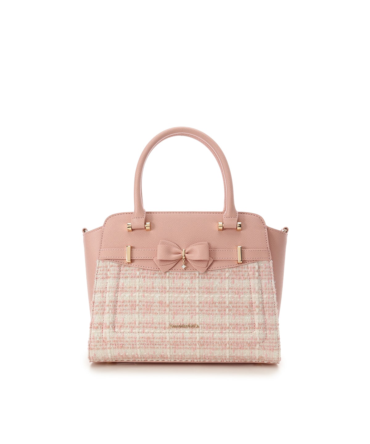 新色ツイードアクセントリボンハンドバッグ