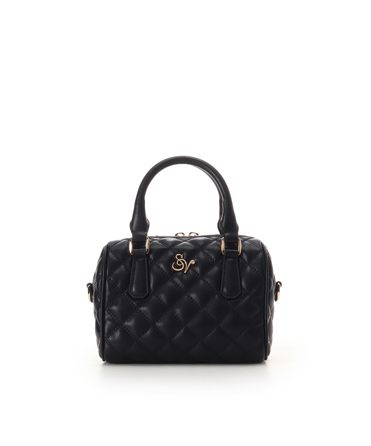 ダブルステッチダイヤキルトハンドバッグ