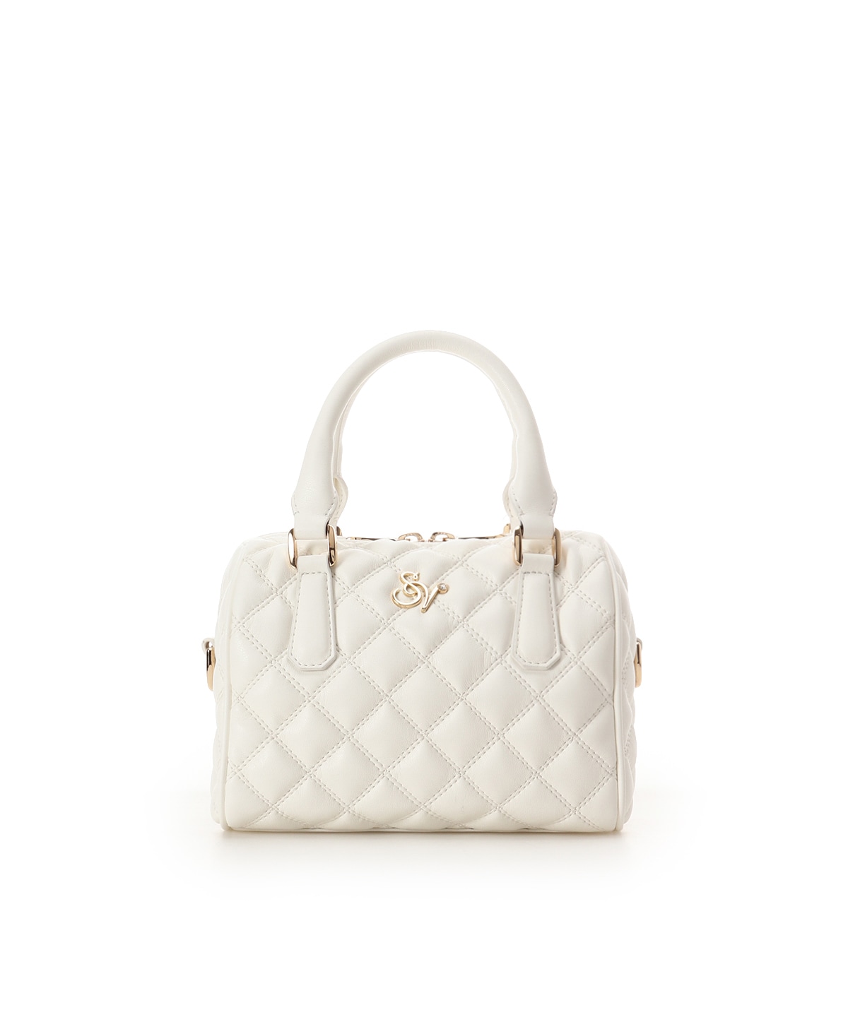 ダブルステッチダイヤキルトハンドバッグ