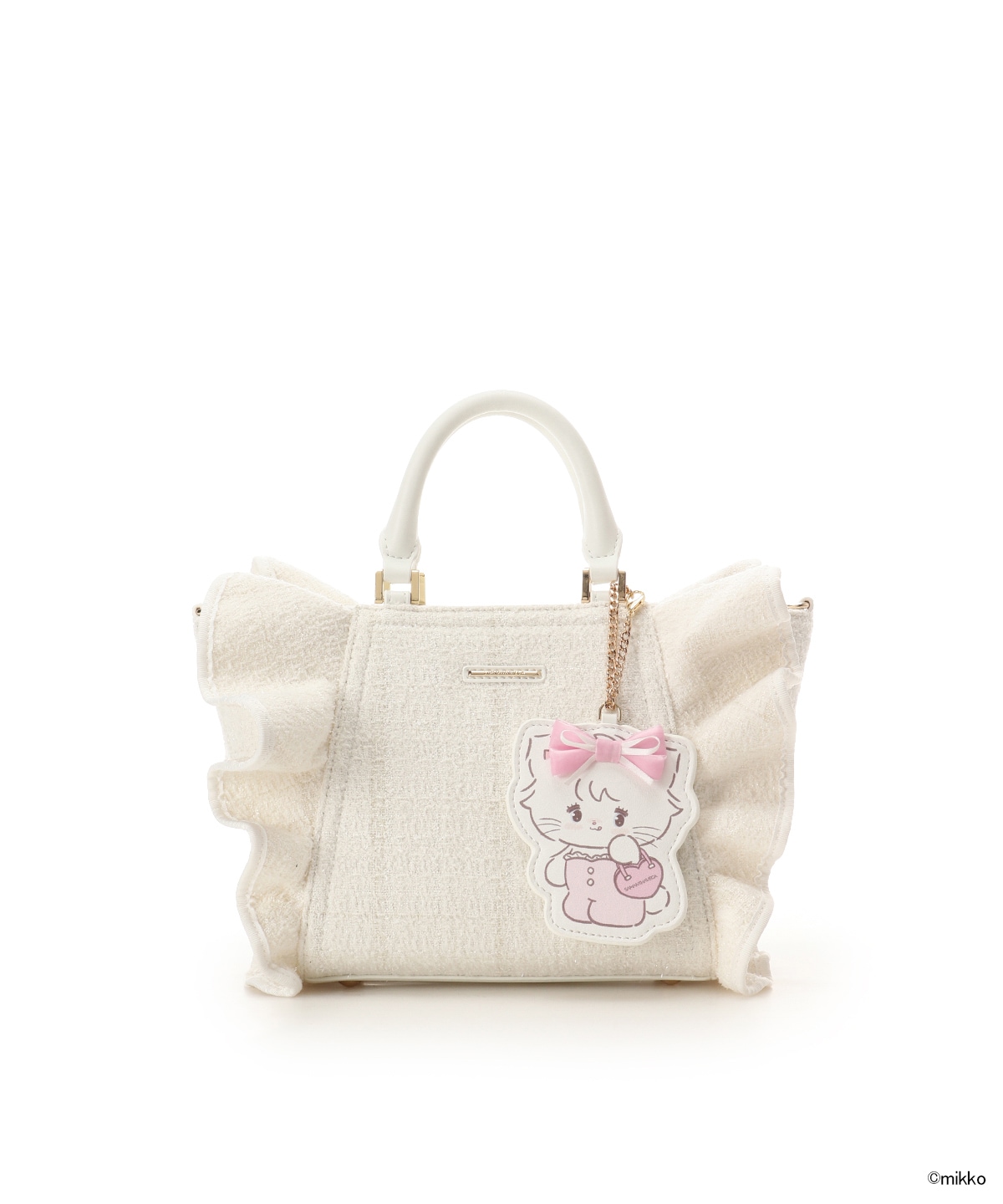 Lil ala mode×SAMANTHAVEGAコレクション ツイードフリルハンドバッグ