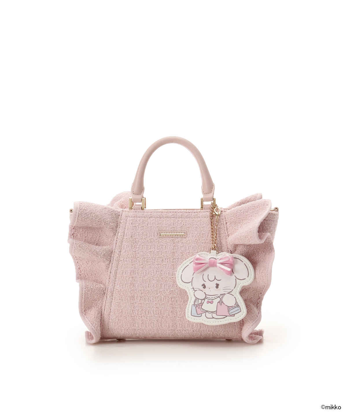 Lil ala mode×SAMANTHAVEGAコレクション ツイードフリルハンドバッグ