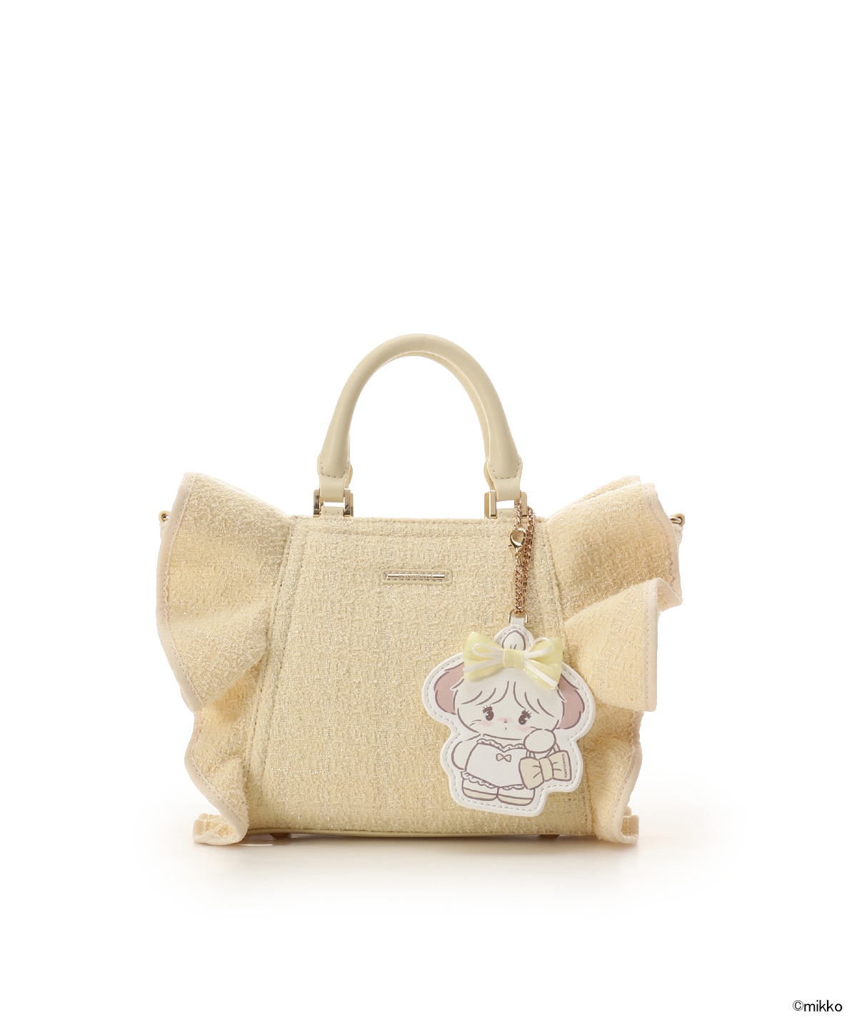 Lil ala mode×SAMANTHAVEGAコレクション ツイードフリルハンドバッグ