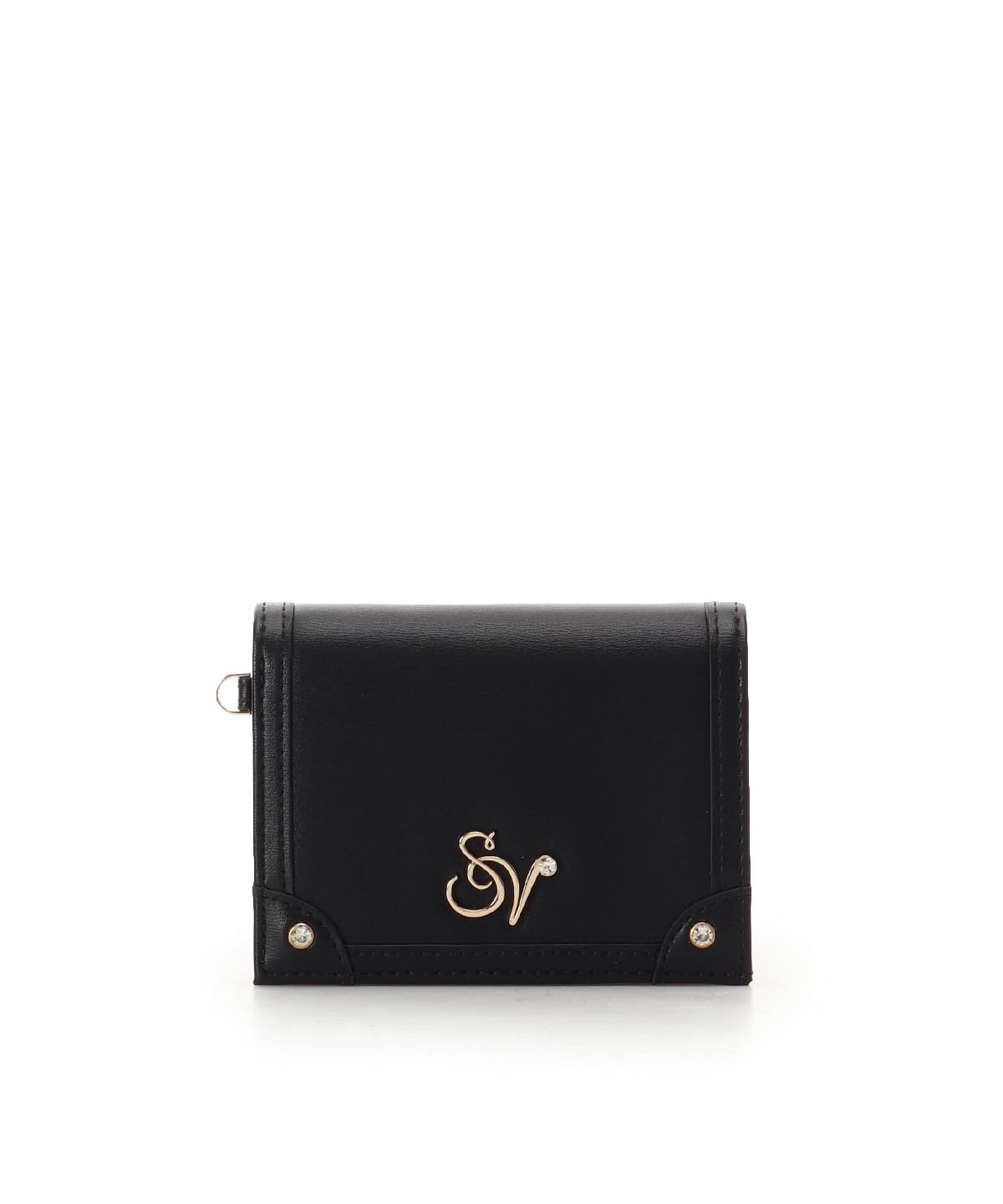 ロゴ金具折財布