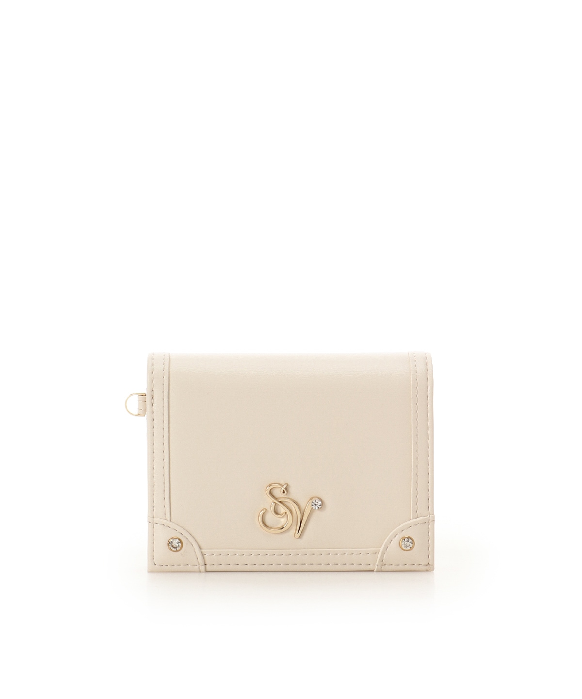 ロゴ金具折財布