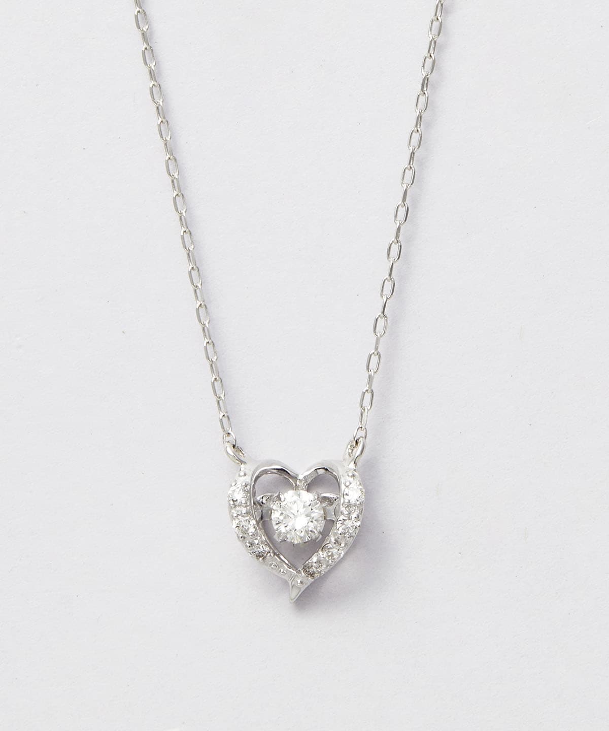 K18 WG Swirl Heart Swing Diamond  ネックレス