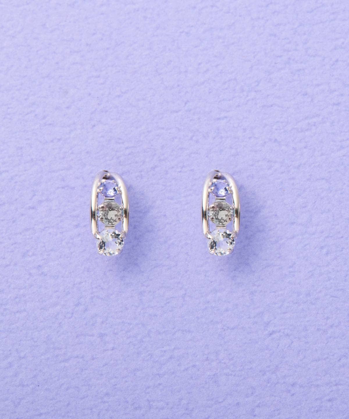 K10 PG タンザナイト サークルピアス≪12月 誕生石≫(FREE K10 PG