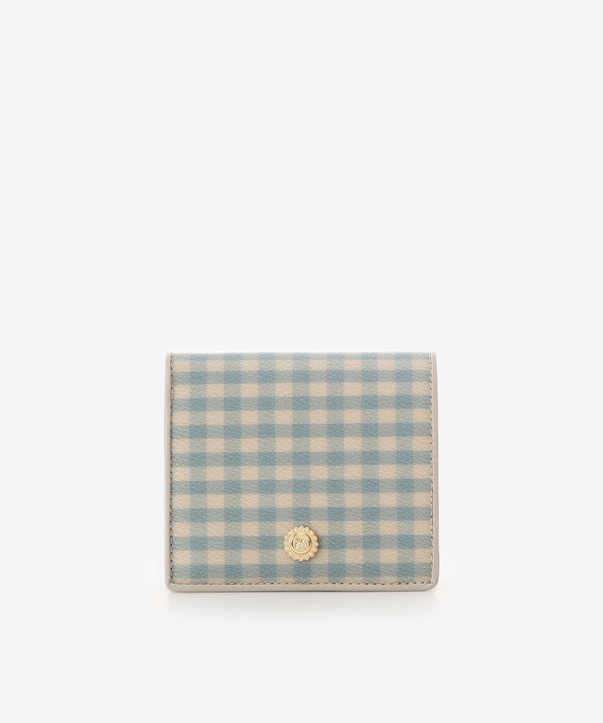 ギンガムチェックBOX型小銭折財布