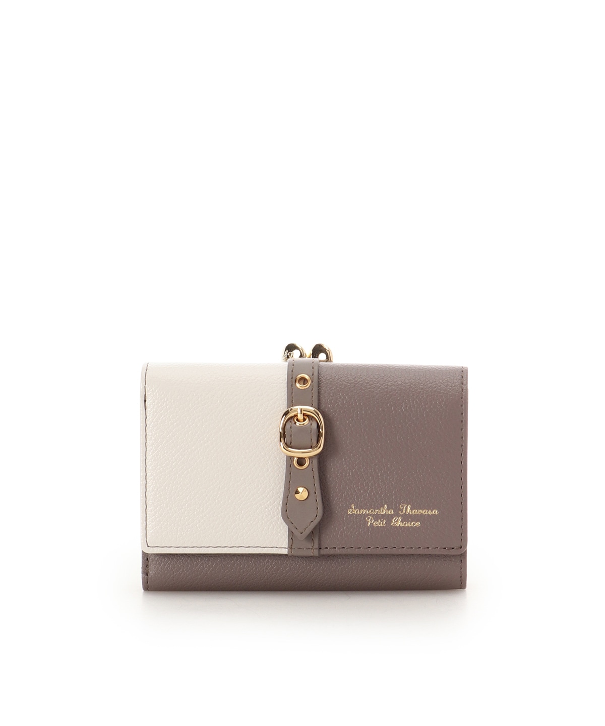 バイカラーフロントベルト 口金折財布
