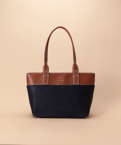 [Samantha Thavasa×d fashionコラボ]シンプルナイロン×合皮トート 大サイズ