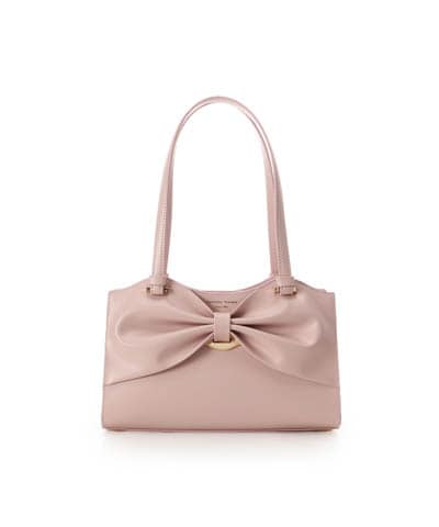 ドレープリボンレザートートバッグ(FREE ピンクベージュ): Samantha