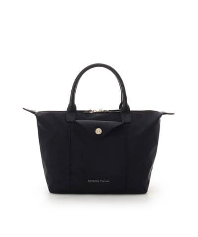 ナイロン×スプリットレザー カジュアルハンドバッグ(FREE ブラック