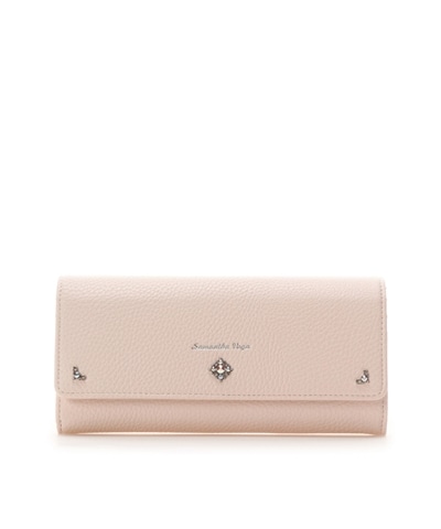 シンプルビジューフラップ長財布