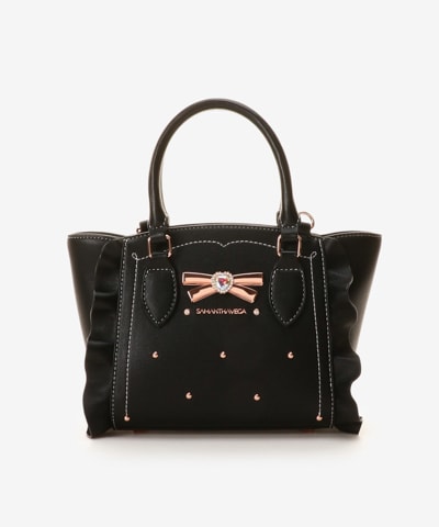 SAMANTHAVEGA リボンスタッズフラッター(小) ショルダーバッグ バッグ レディース 最上級品